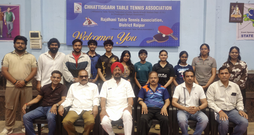 87वीं सीनियर राष्ट्रीय प्रतियोगिता के लिए छत्तीसगढ़ टेबल टेनिस टीम घोषित