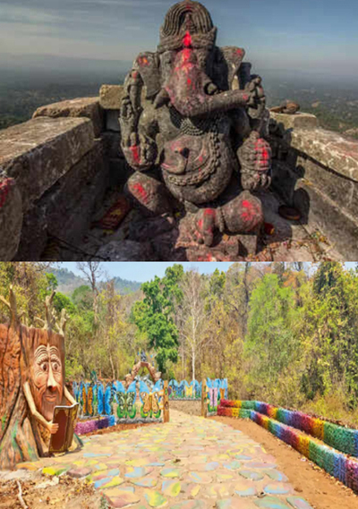 वन विभााग ढोलकल श्रीगणेश तक पहुंचने चट्टान काटकर बना रहा सुगम रास्ता