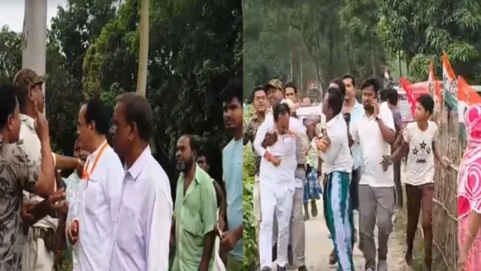 पश्चिम बंगाल में बीजेपी उम्मीदवार पर हमला, टीएमसी कार्यकर्ताओं ने सुवेंदु सरकार को दौड़ा-दौड़ाकर पीटा 