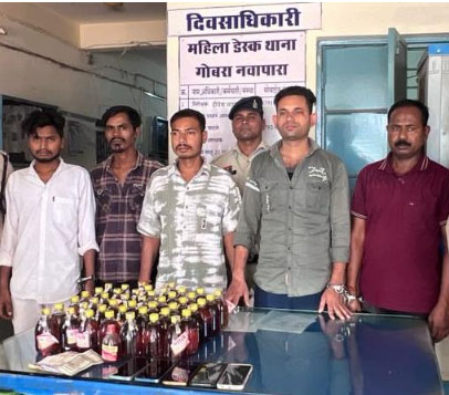 महीष ढ़ाबा में शराब बिक्री करते/पिलाते ढ़ाबा संचालक सहित 5 गिरफ्तार, अलग से बात करने वाला टीआई सस्पेंड
