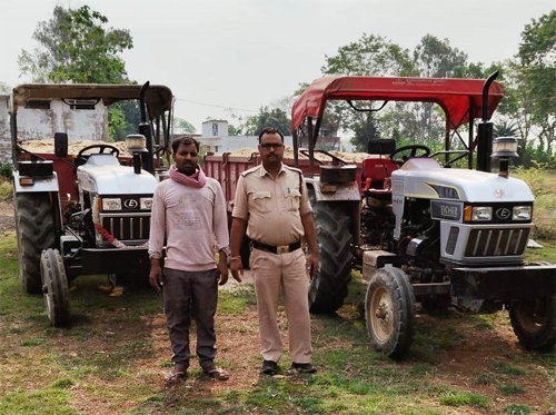 अवैध रेत उत्खनन एवं परिवहन पर बड़ी कार्रवाई, 5 हाईवा और 6 ट्रैक्टर जब्त