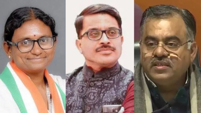 मीनाक्षी नटराजन, रजनीश अग्रवाल, तरुण चुघ। फाइल फोटो।