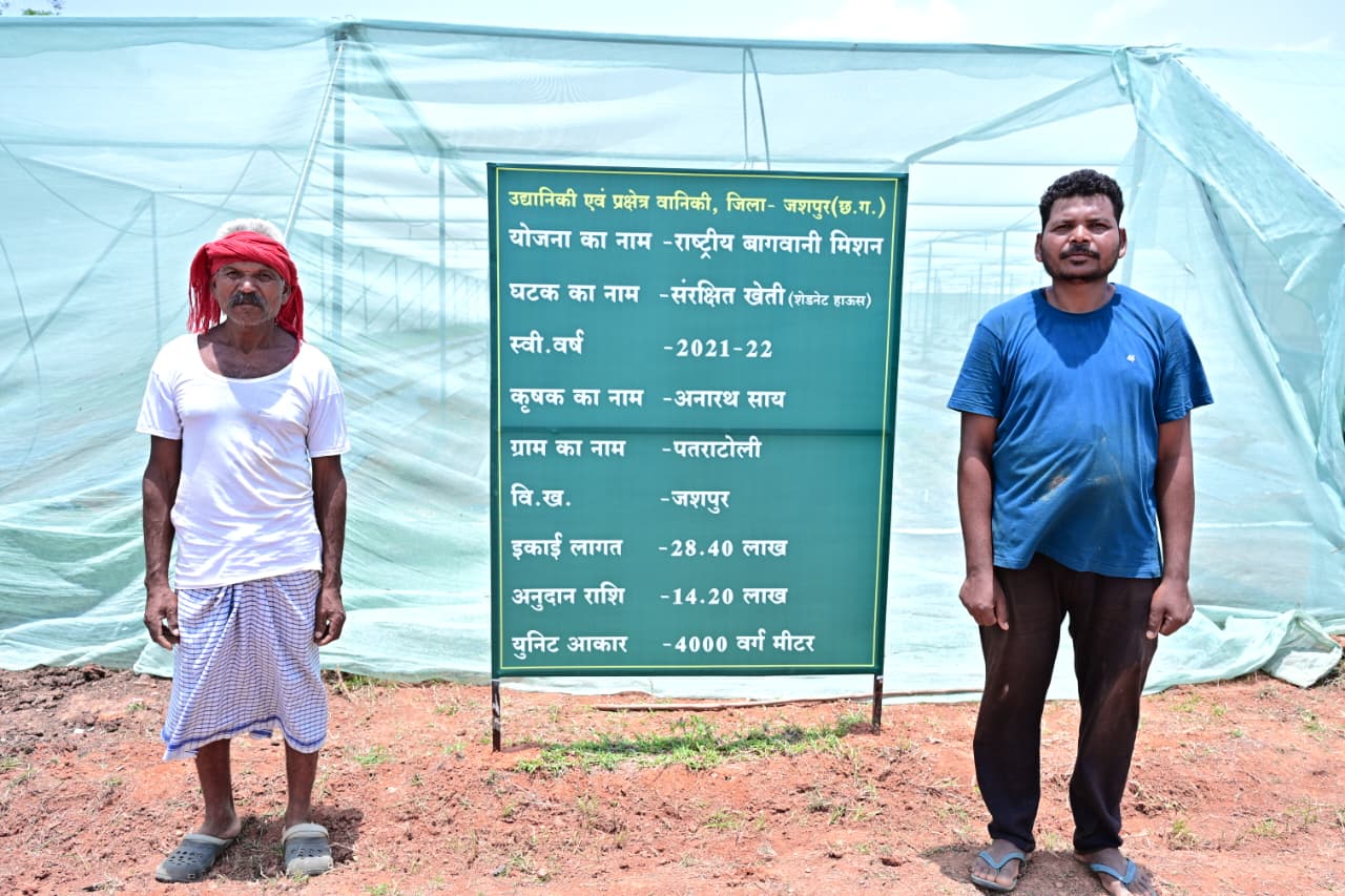संरक्षित खेती से आर्थिक रूप से सशक्त बने जशपुर के किसान अनारथ साय