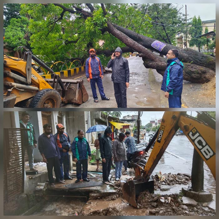 बारिश के बीच महापौर ने विभिन्न वार्डों का किया भ्रमण, व्यवस्थाओं का लिया जायजा
