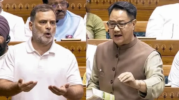 राहुल गांधी के 'गृह मंत्री ने छात्रों पर गोली चलवाई वाले बयान पर संसद में भारी बवाल, किरेन रिजिजू ने की माफी की मांग