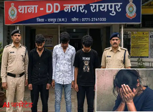 23 वर्षीय विवाहिता के साथ सरोना शराब दुकान व आरडी तिवारी सरकारी स्कूल मैदान में गैंगरेप, तीन आरोपियों सहित एक नाबालिग गिरफ्तार