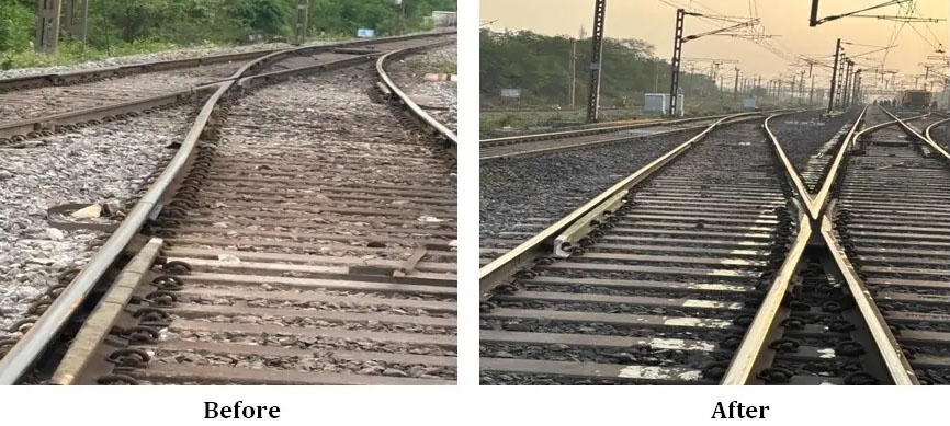 रायपुर रेल मंडल में ट्रैक आधारभूत संरचना एवं संरक्षा कार्यों में उल्लेखनीय प्रगति