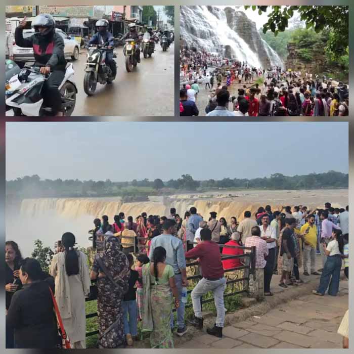 मानसून में बस्तर के चित्रकोट-तीरथगढ़ जलप्रपात में पर्यटकों की संख्या लगातार बढ़ रही
