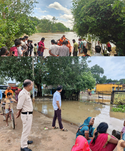 बलौदाबाजार जिला प्रशासन की सतर्कता से बाढ़ प्रभावित 120 लोगों का सफल रेस्क्यू