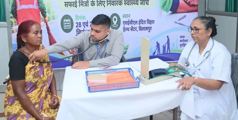 एसईसीएल ने सफाई मित्रों के लिए लगाया नि:शुल्क स्वास्थ्य परीक्षण शिविर