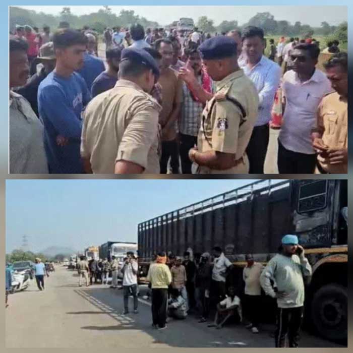 दुर्घटनाओं से नाराज ग्रामीणों ने बाईपास मार्ग एनएच 30 पर चक्काजाम कर दिया
