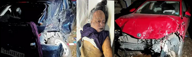 तेज रफ्तार स्कोडा कार ने बलेनो को मारी जोरदार टक्कर, 60 साल के बुजुर्ग की मौत